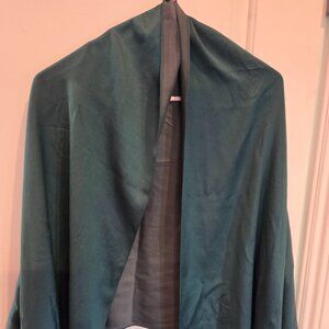 Elegant Green Italian Silk Scarf, Large